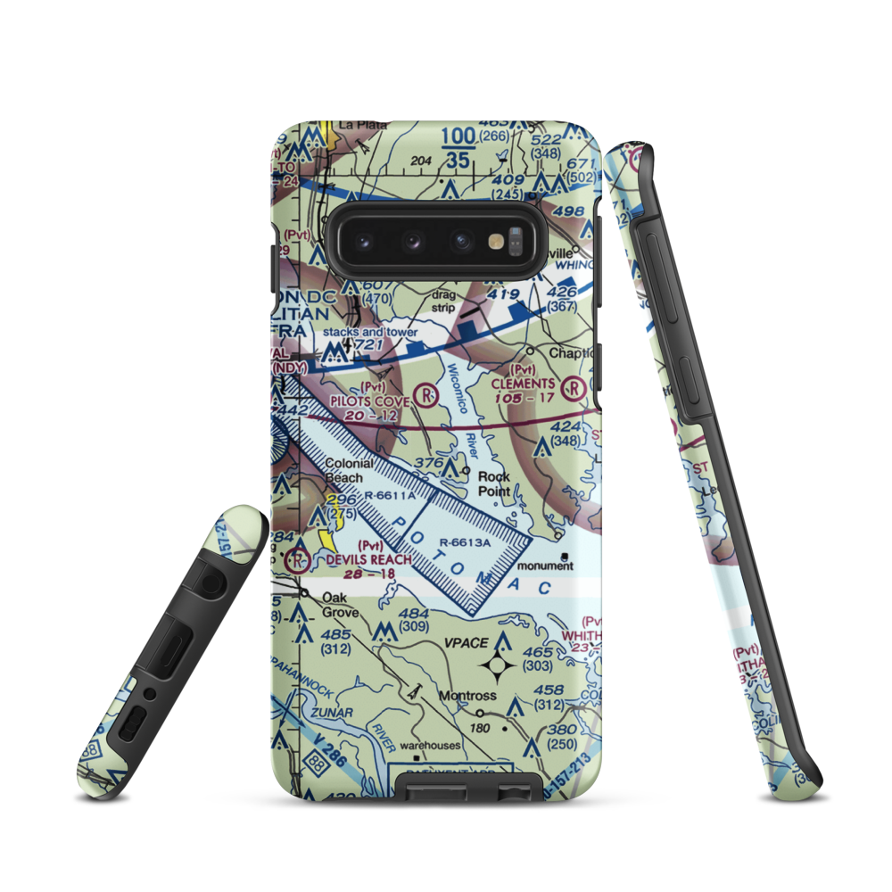Squier Landing Airport (0MD2) VFR Sectional Samsung Phone Case Samsung Galaxy S10 model shown