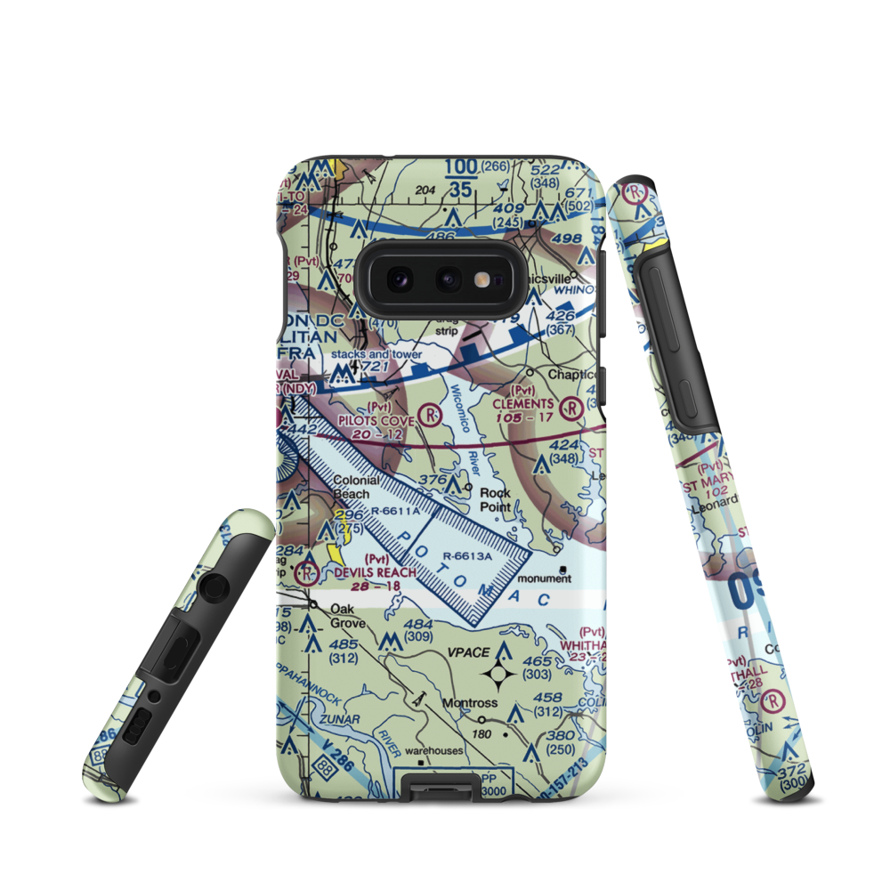 Squier Landing Airport (0MD2) VFR Sectional Samsung Phone Case Samsung Galaxy S10e model shown