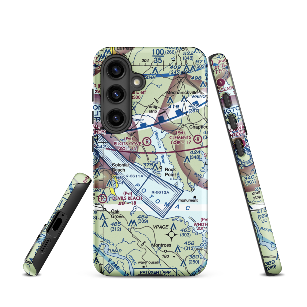 Squier Landing Airport (0MD2) VFR Sectional Samsung Phone Case Samsung Galaxy S24 model shown