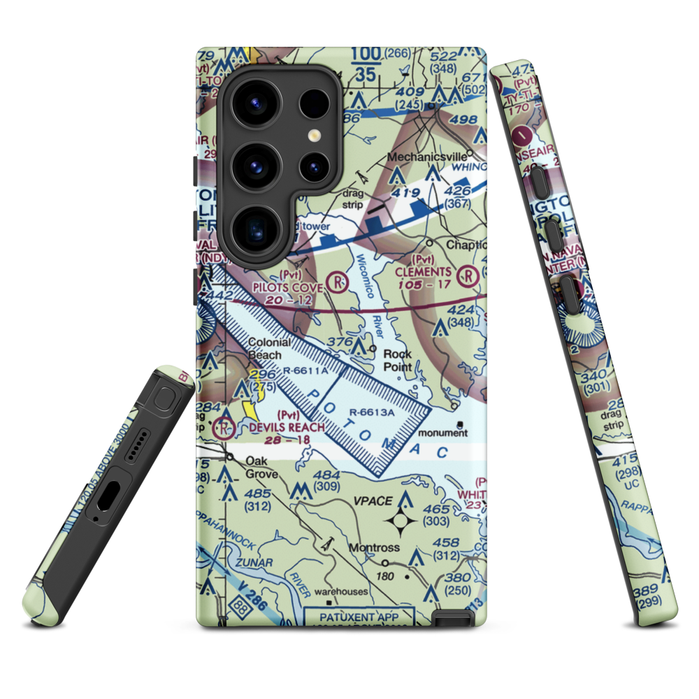 Squier Landing Airport (0MD2) VFR Sectional Samsung Phone Case Samsung Galaxy S24 Ultra model shown
