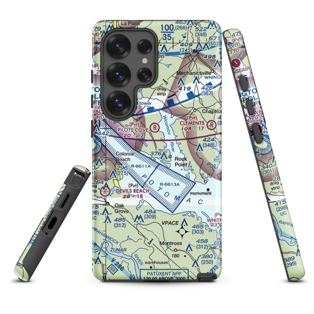 Squier Landing Airport (0MD2) VFR Sectional Samsung Phone Case Samsung Galaxy S25 Ultra model shown
