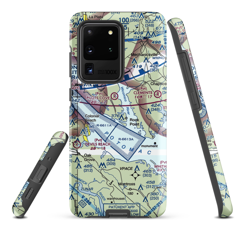Squier Landing Airport (0MD2) VFR Sectional Samsung Phone Case Samsung Galaxy S20 Ultra model shown