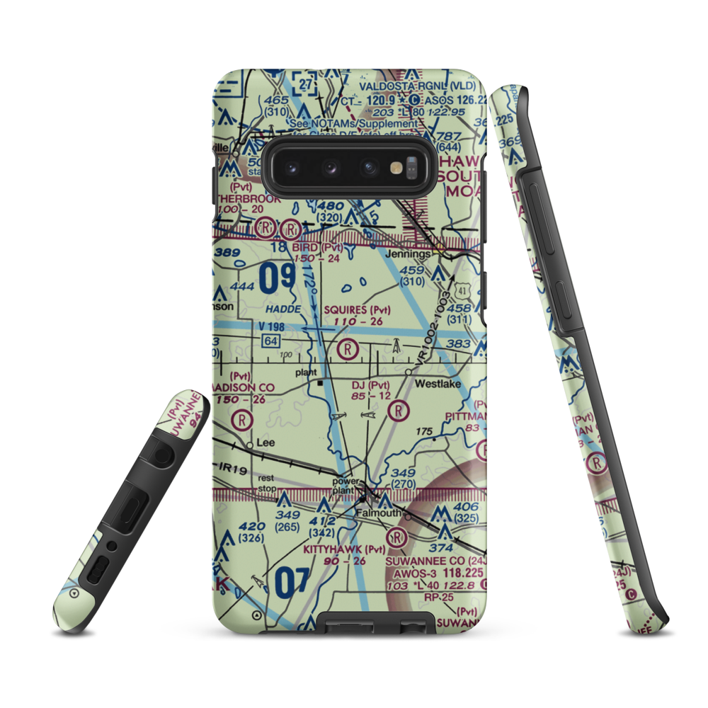 Squires Aviation Ranch Airport (FD63) VFR Sectional Samsung Phone Case Samsung Galaxy S10 Plus model shown