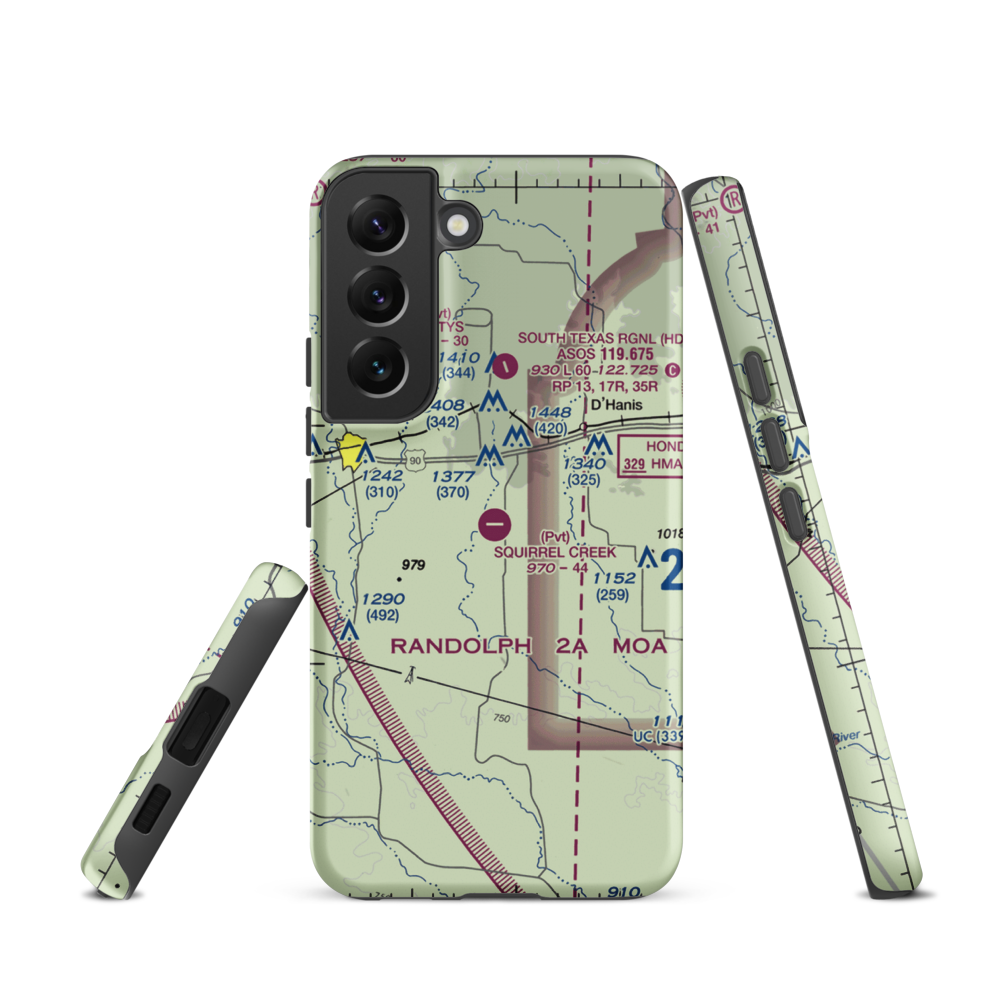 Squirrel Creek Ranch Airport (4TE9) VFR Sectional Samsung Phone Case Samsung Galaxy S22 model shown