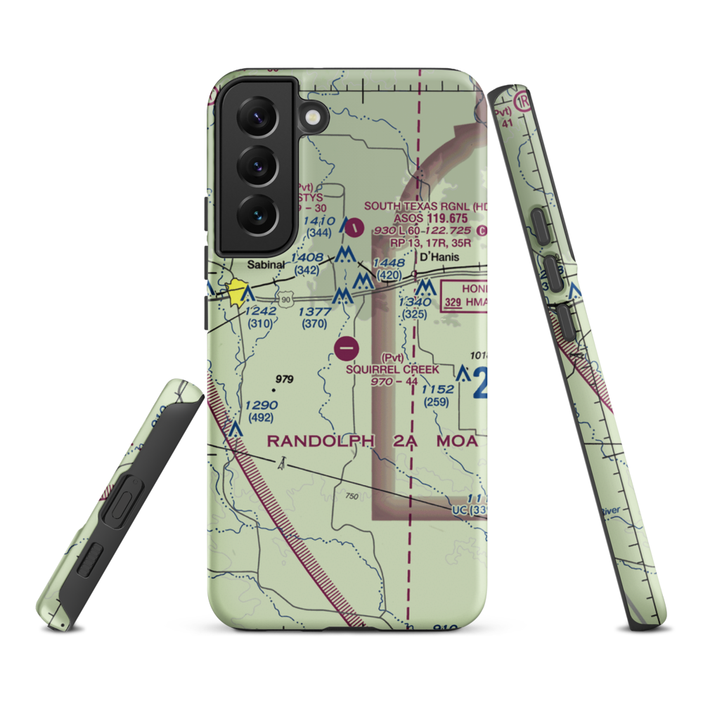 Squirrel Creek Ranch Airport (4TE9) VFR Sectional Samsung Phone Case Samsung Galaxy S22 Plus model shown
