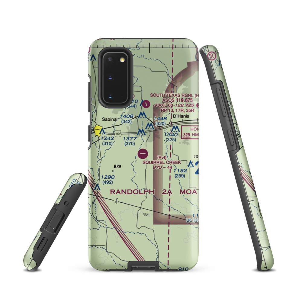 Squirrel Creek Ranch Airport (4TE9) VFR Sectional Samsung Phone Case Samsung Galaxy S20 model shown