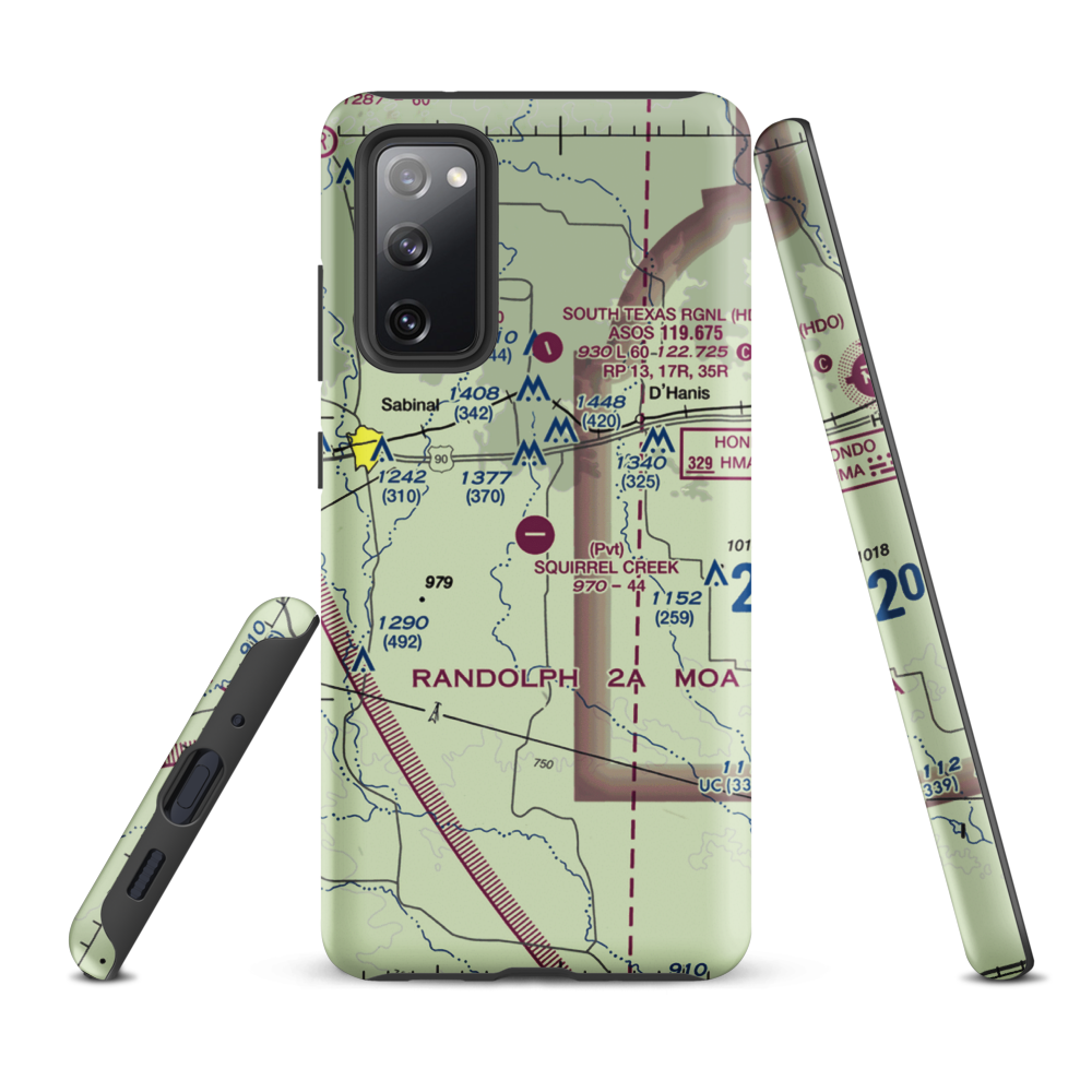 Squirrel Creek Ranch Airport (4TE9) VFR Sectional Samsung Phone Case Samsung Galaxy S20 FE model shown