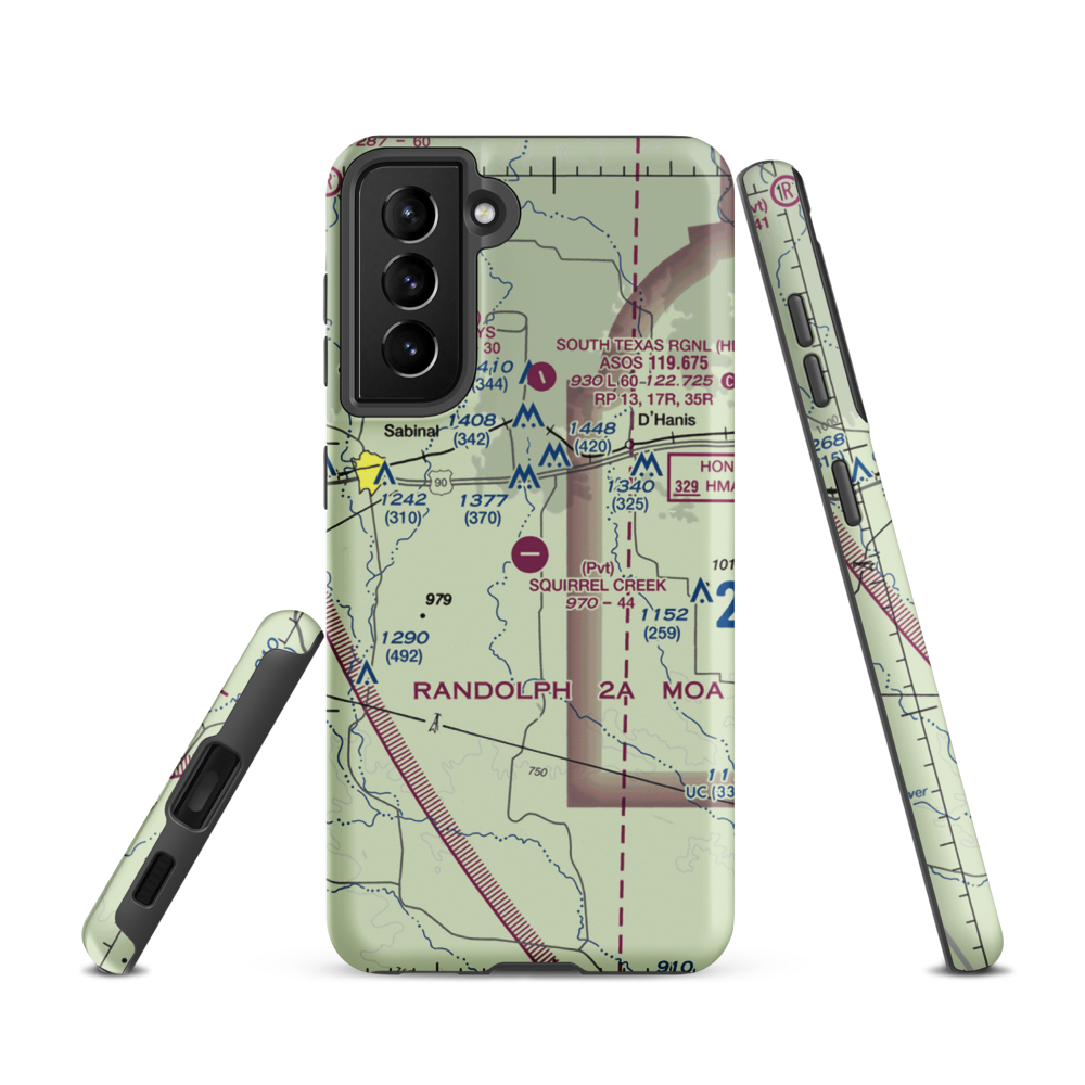 Squirrel Creek Ranch Airport (4TE9) VFR Sectional Samsung Phone Case Samsung Galaxy S21 model shown