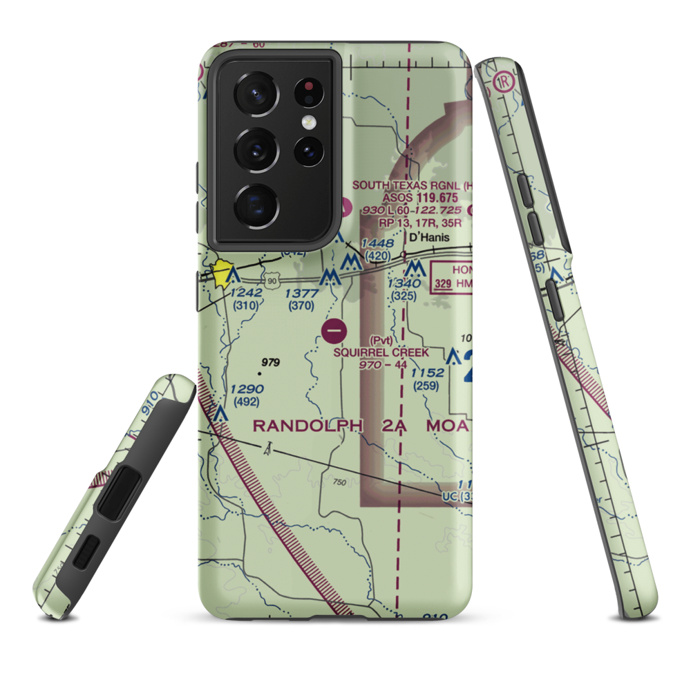Squirrel Creek Ranch Airport (4TE9) VFR Sectional Samsung Phone Case Samsung Galaxy S21 Plus model shown