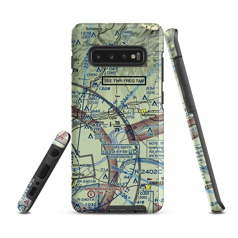 Squirrel Run Airport (AR94) VFR Sectional Samsung Phone Case Samsung Galaxy S10 Plus model shown