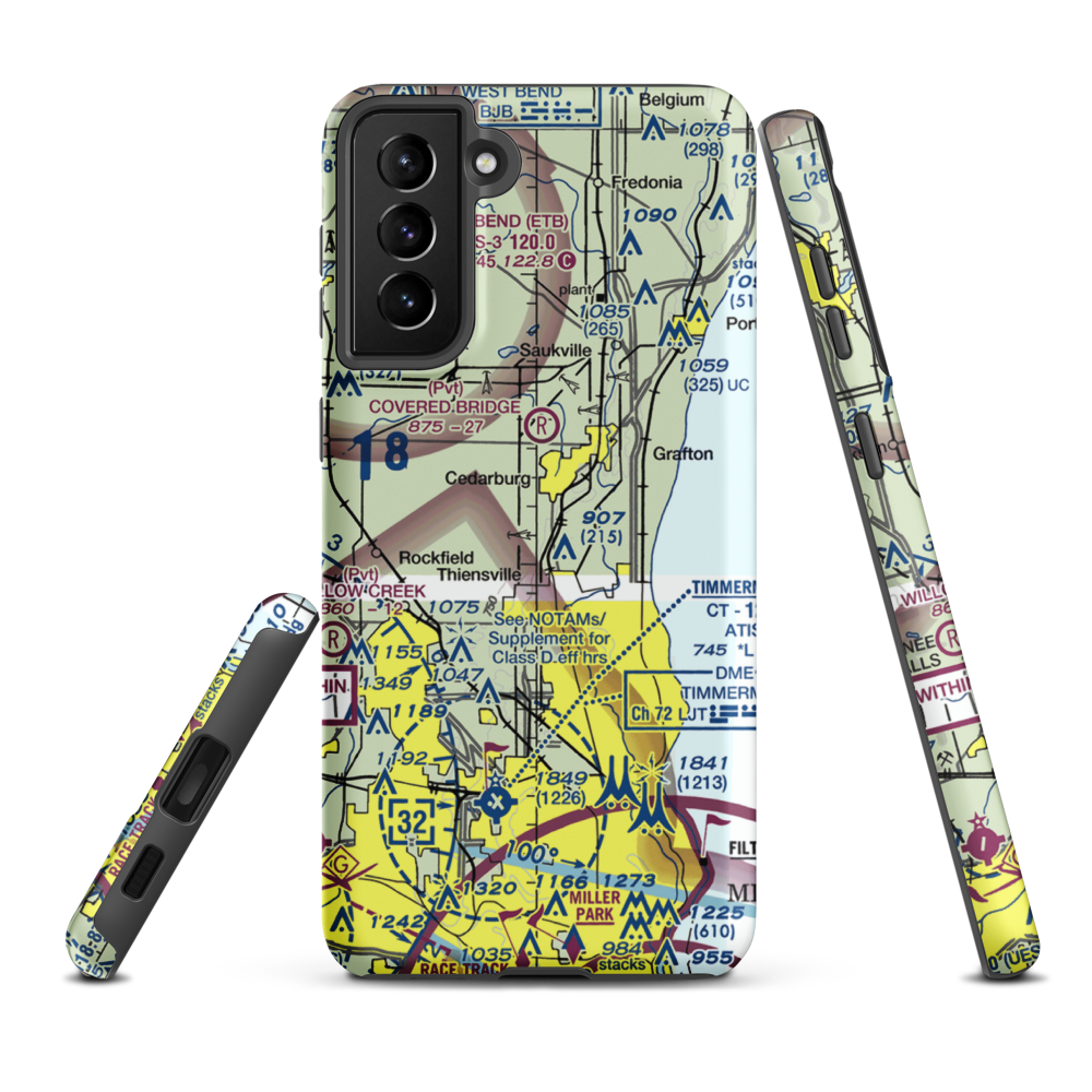 Sss Aerodrome (WI62) VFR Sectional Samsung Phone Case Samsung Galaxy S21 Plus model shown