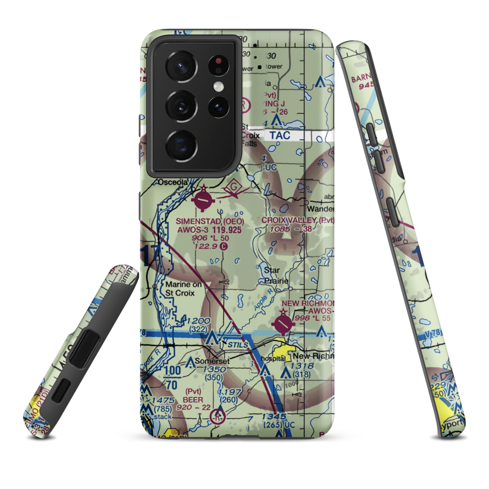 St Croix Valley Airport (WN86) VFR Sectional Samsung Phone Case Samsung Galaxy S21 Ultra model shown