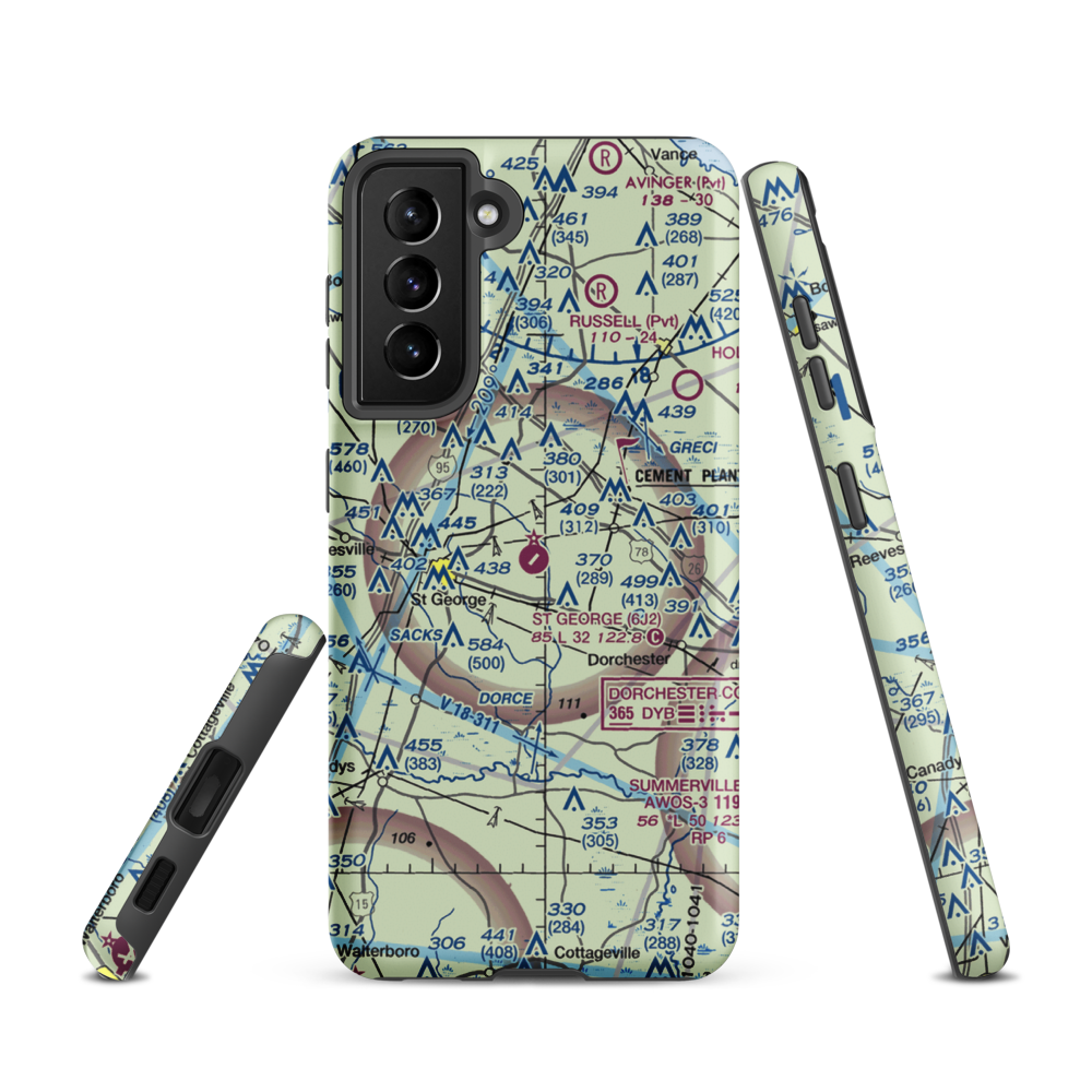 St George Airport (6J2) VFR Sectional Samsung Phone Case Samsung Galaxy S21 model shown