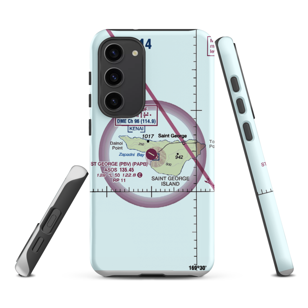 St George Airport (PBV) VFR Sectional Samsung Phone Case Samsung Galaxy S23 Plus model shown