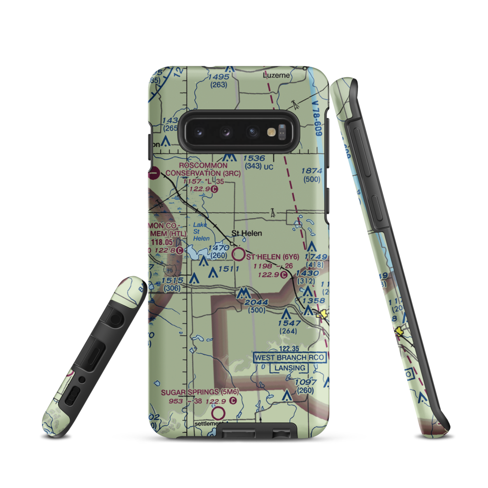 St Helen Airport (6Y6) VFR Sectional Samsung Phone Case Samsung Galaxy S10 model shown