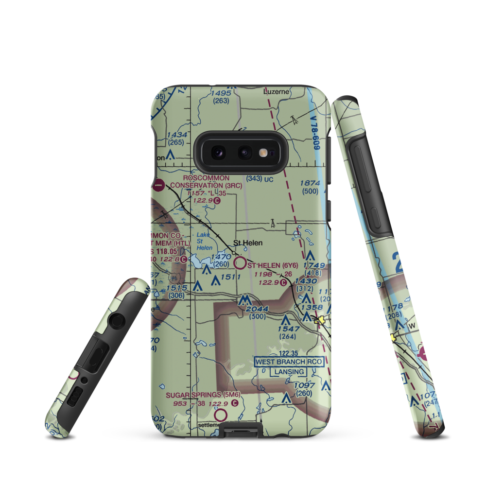 St Helen Airport (6Y6) VFR Sectional Samsung Phone Case Samsung Galaxy S10e model shown
