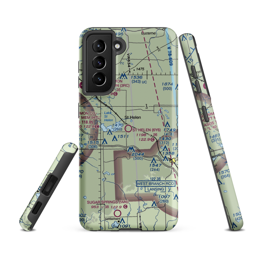 St Helen Airport (6Y6) VFR Sectional Samsung Phone Case Samsung Galaxy S21 FE model shown
