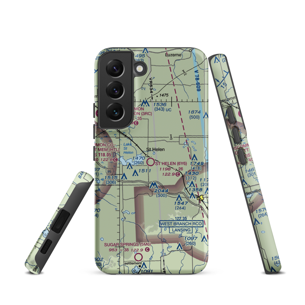 St Helen Airport (6Y6) VFR Sectional Samsung Phone Case Samsung Galaxy S22 model shown