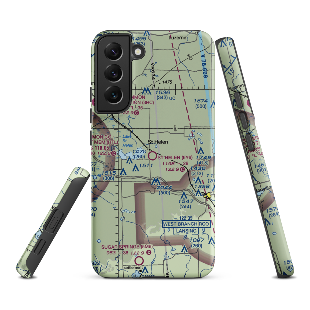 St Helen Airport (6Y6) VFR Sectional Samsung Phone Case Samsung Galaxy S22 Plus model shown