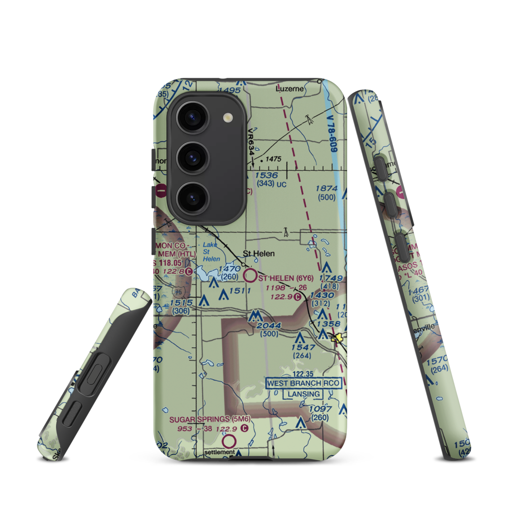 St Helen Airport (6Y6) VFR Sectional Samsung Phone Case Samsung Galaxy S23 model shown