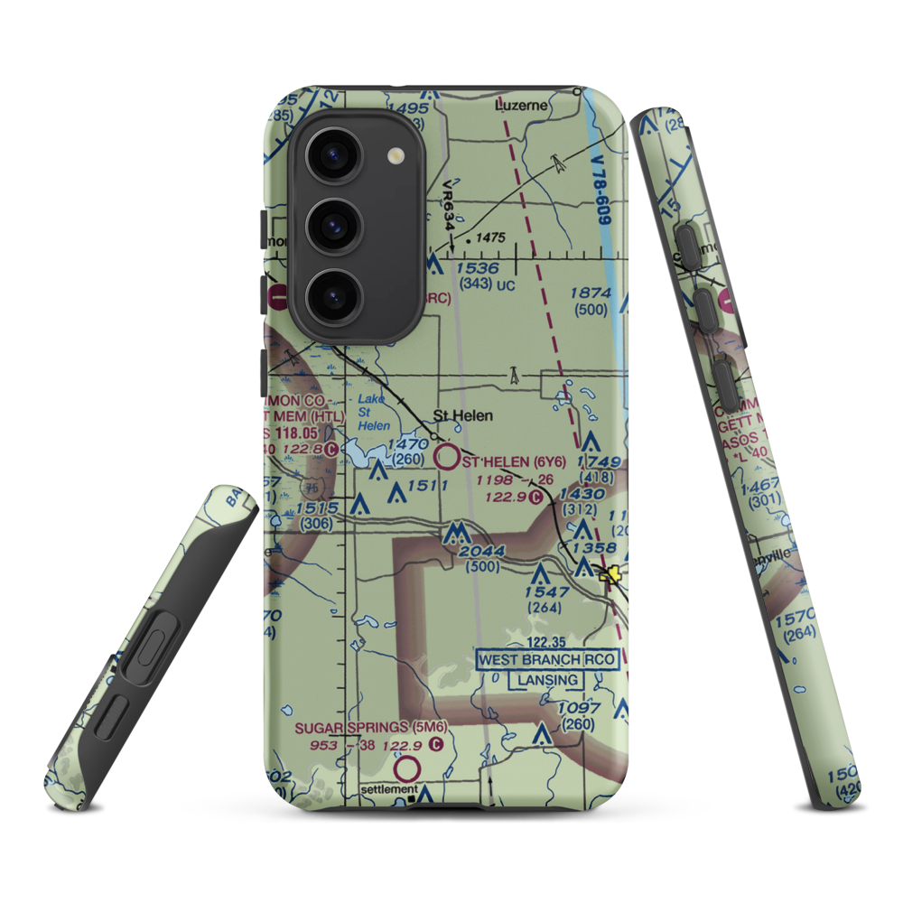 St Helen Airport (6Y6) VFR Sectional Samsung Phone Case Samsung Galaxy S23 Plus model shown