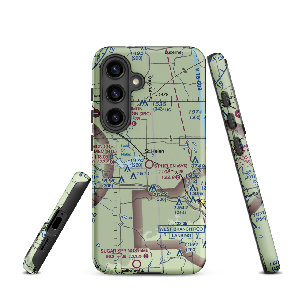 St Helen Airport (6Y6) VFR Sectional Samsung Phone Case Samsung Galaxy S24 model shown