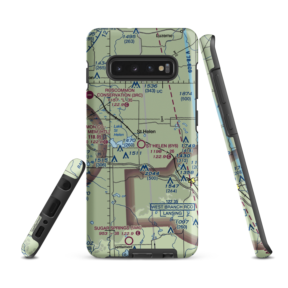 St Helen Airport (6Y6) VFR Sectional Samsung Phone Case Samsung Galaxy S10 Plus model shown