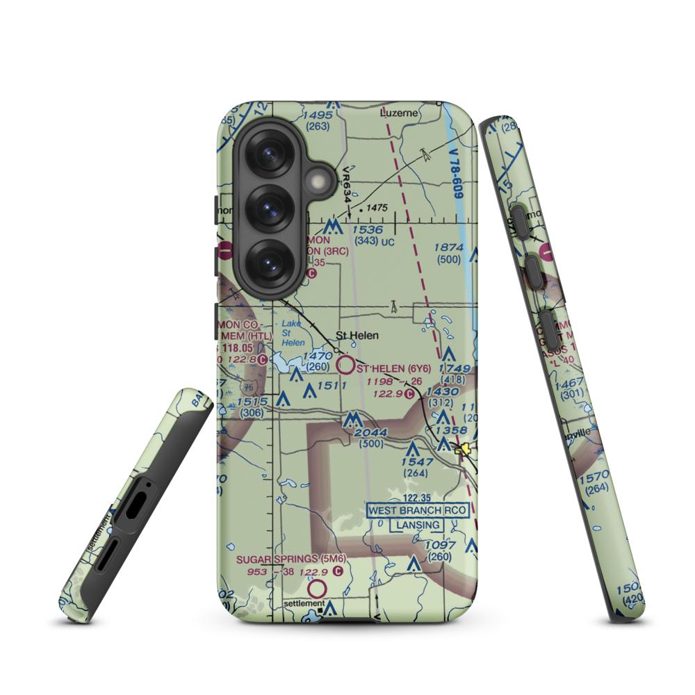 St Helen Airport (6Y6) VFR Sectional Samsung Phone Case Samsung Galaxy S25 model shown