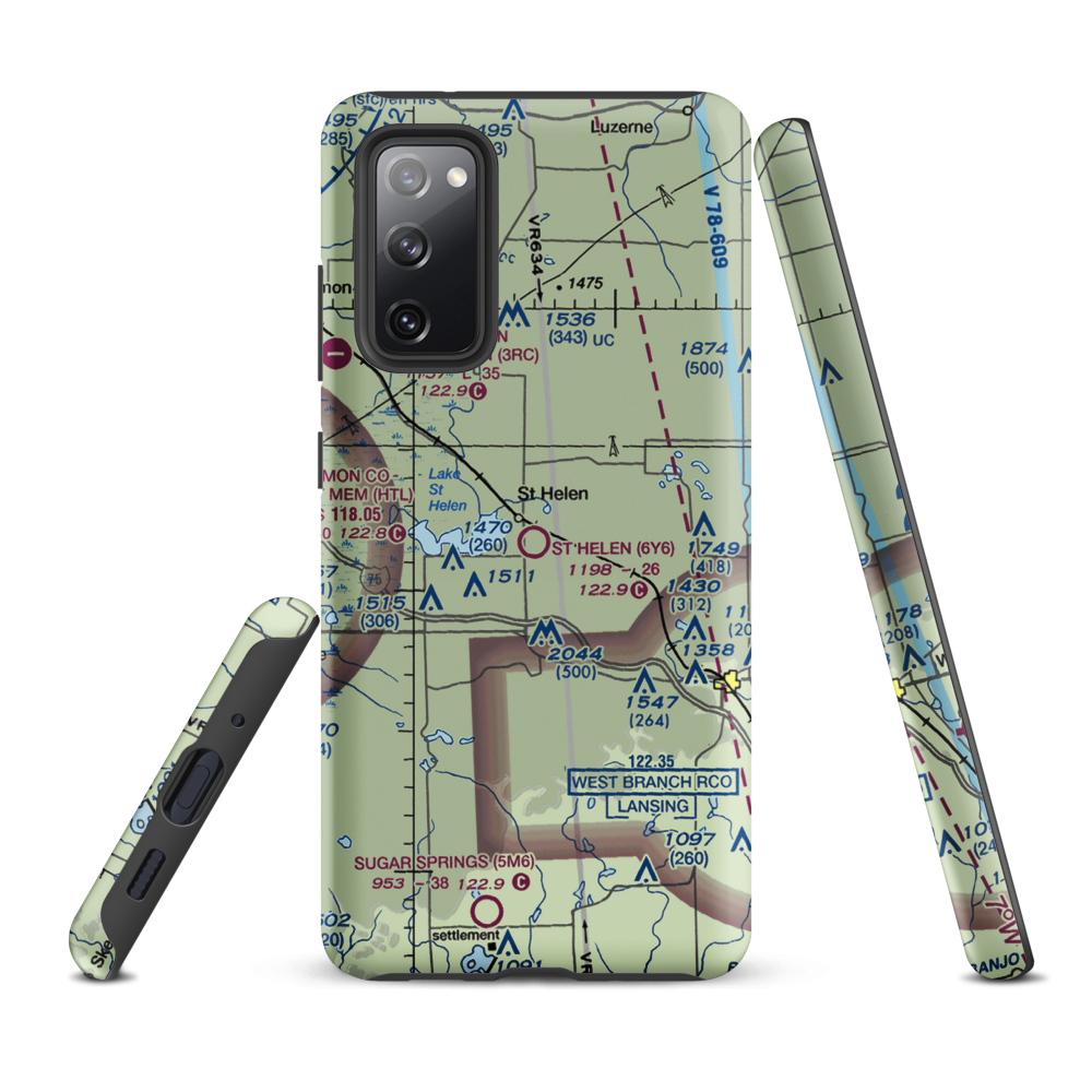 St Helen Airport (6Y6) VFR Sectional Samsung Phone Case Samsung Galaxy S20 FE model shown