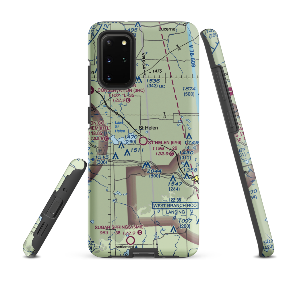 St Helen Airport (6Y6) VFR Sectional Samsung Phone Case Samsung Galaxy S20 Plus model shown