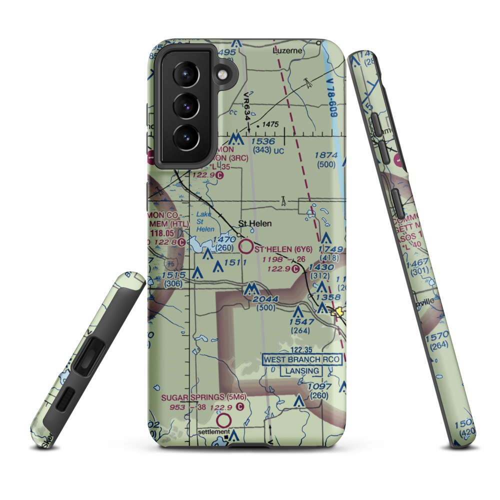 St Helen Airport (6Y6) VFR Sectional Samsung Phone Case Samsung Galaxy S21 FE model shown