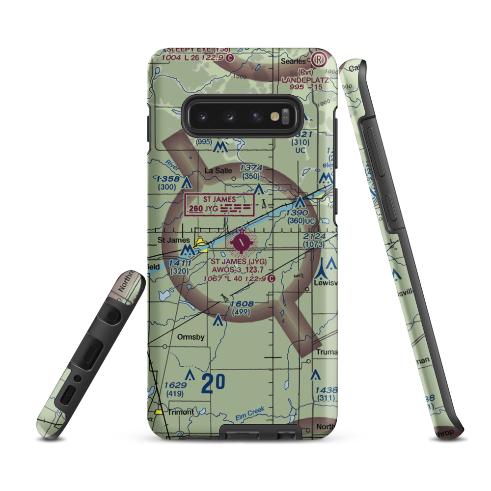 St James Municipal Airport (JYG) VFR Sectional Samsung Phone Case Samsung Galaxy S10e model shown