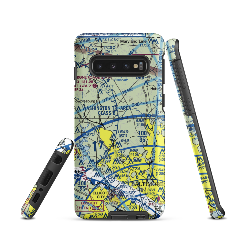 St John Airport (4MD9) VFR Sectional Samsung Phone Case Samsung Galaxy S10 model shown