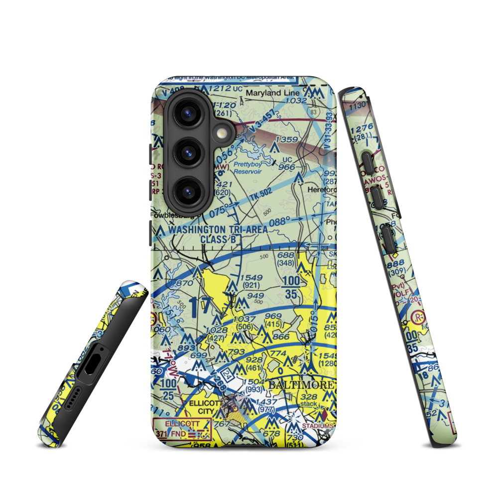 St John Airport (4MD9) VFR Sectional Samsung Phone Case Samsung Galaxy S24 model shown