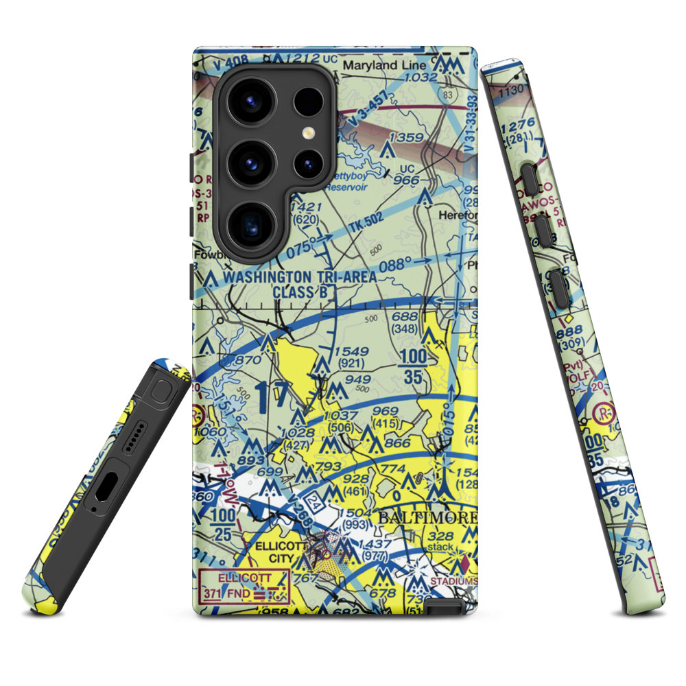 St John Airport (4MD9) VFR Sectional Samsung Phone Case Samsung Galaxy S24 Ultra model shown