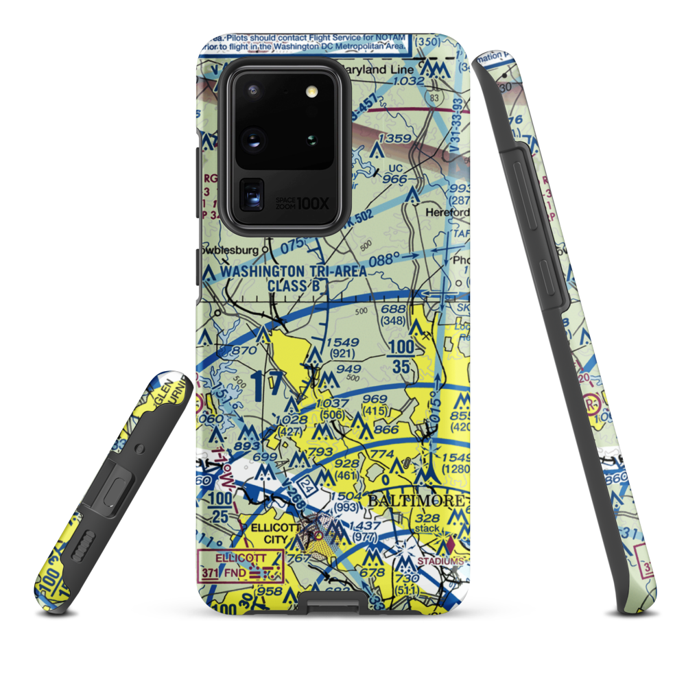 St John Airport (4MD9) VFR Sectional Samsung Phone Case Samsung Galaxy S20 Ultra model shown