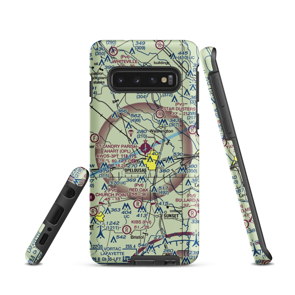 St Landry Parish Ahart Field (OPL) VFR Sectional Samsung Phone Case Samsung Galaxy S10 model shown