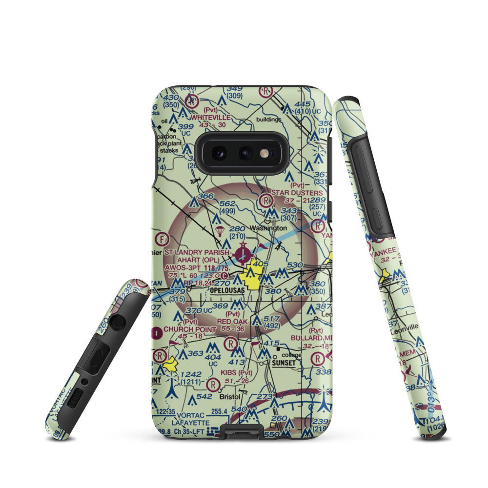 St Landry Parish Ahart Field (OPL) VFR Sectional Samsung Phone Case Samsung Galaxy S10 Plus model shown