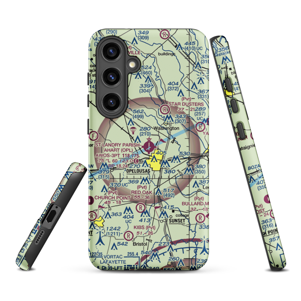 St Landry Parish Ahart Field (OPL) VFR Sectional Samsung Phone Case Samsung Galaxy S24 Plus model shown