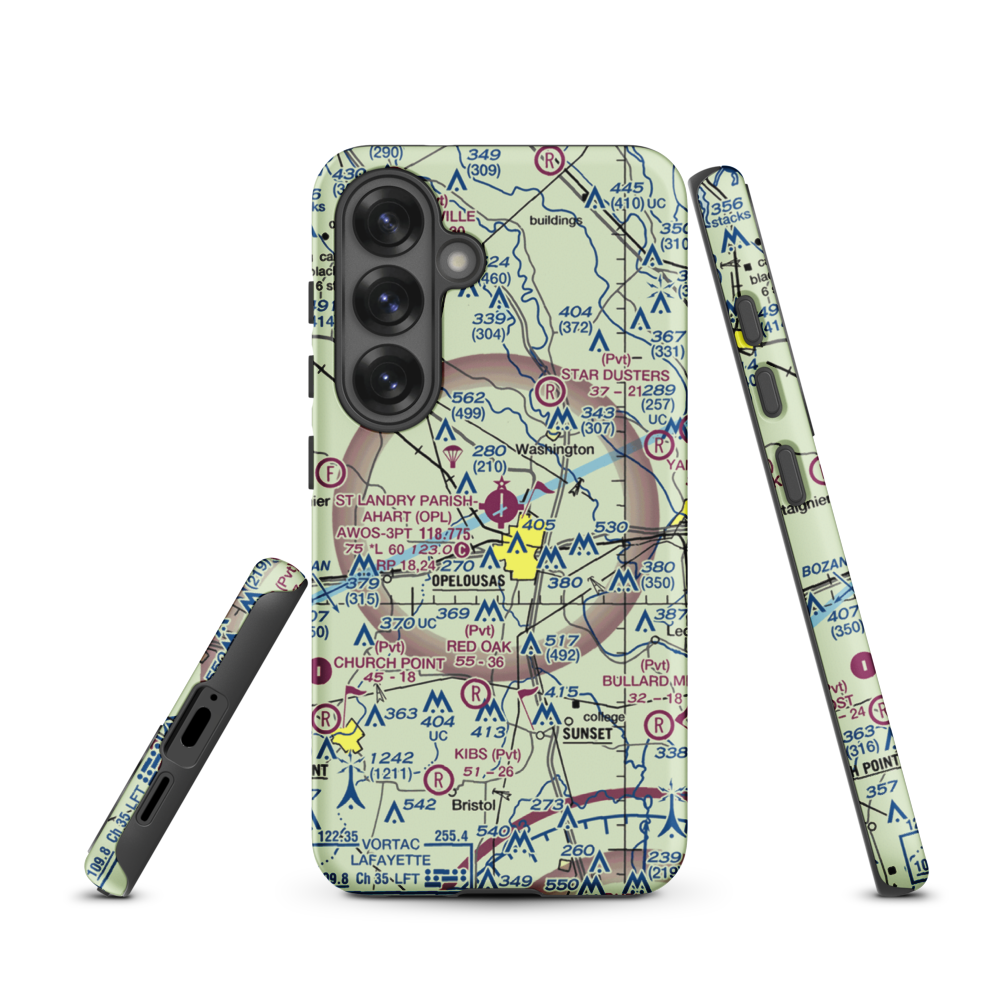 St Landry Parish Ahart Field (OPL) VFR Sectional Samsung Phone Case Samsung Galaxy S25 model shown