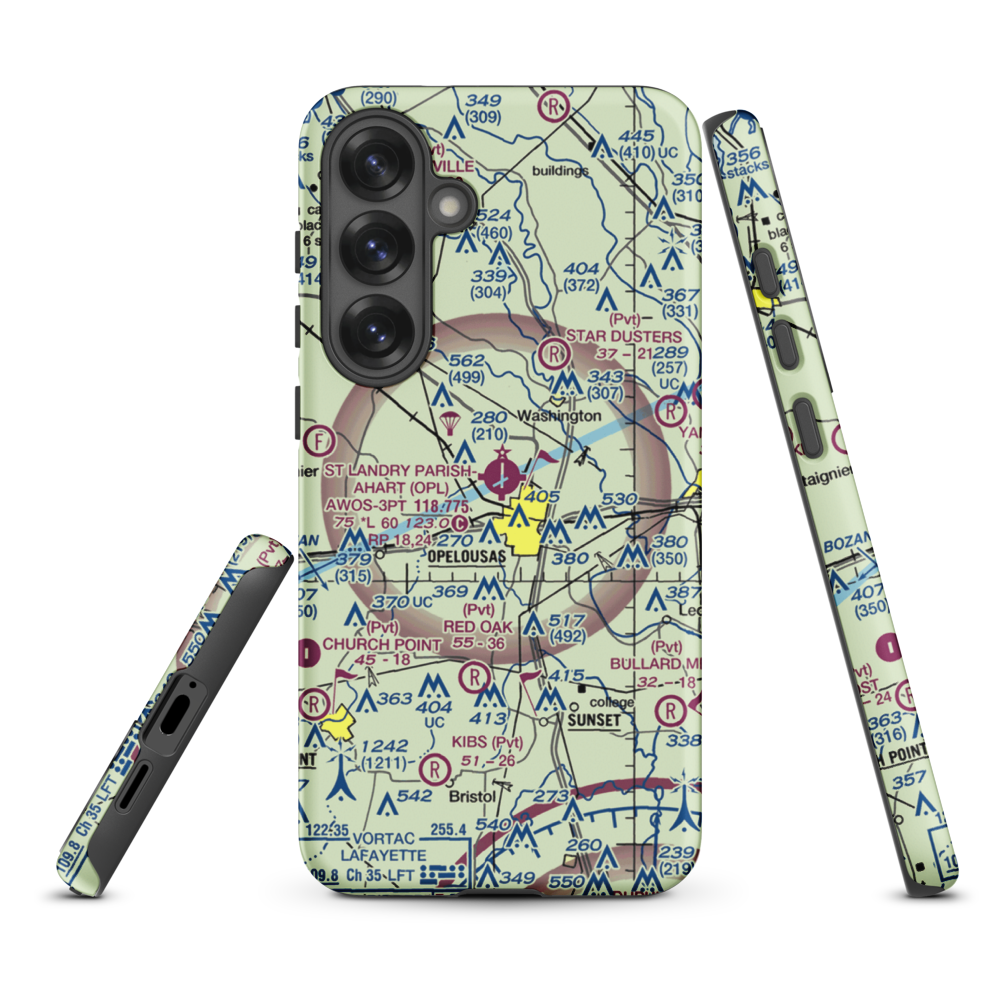 St Landry Parish Ahart Field (OPL) VFR Sectional Samsung Phone Case Samsung Galaxy S25 Plus model shown
