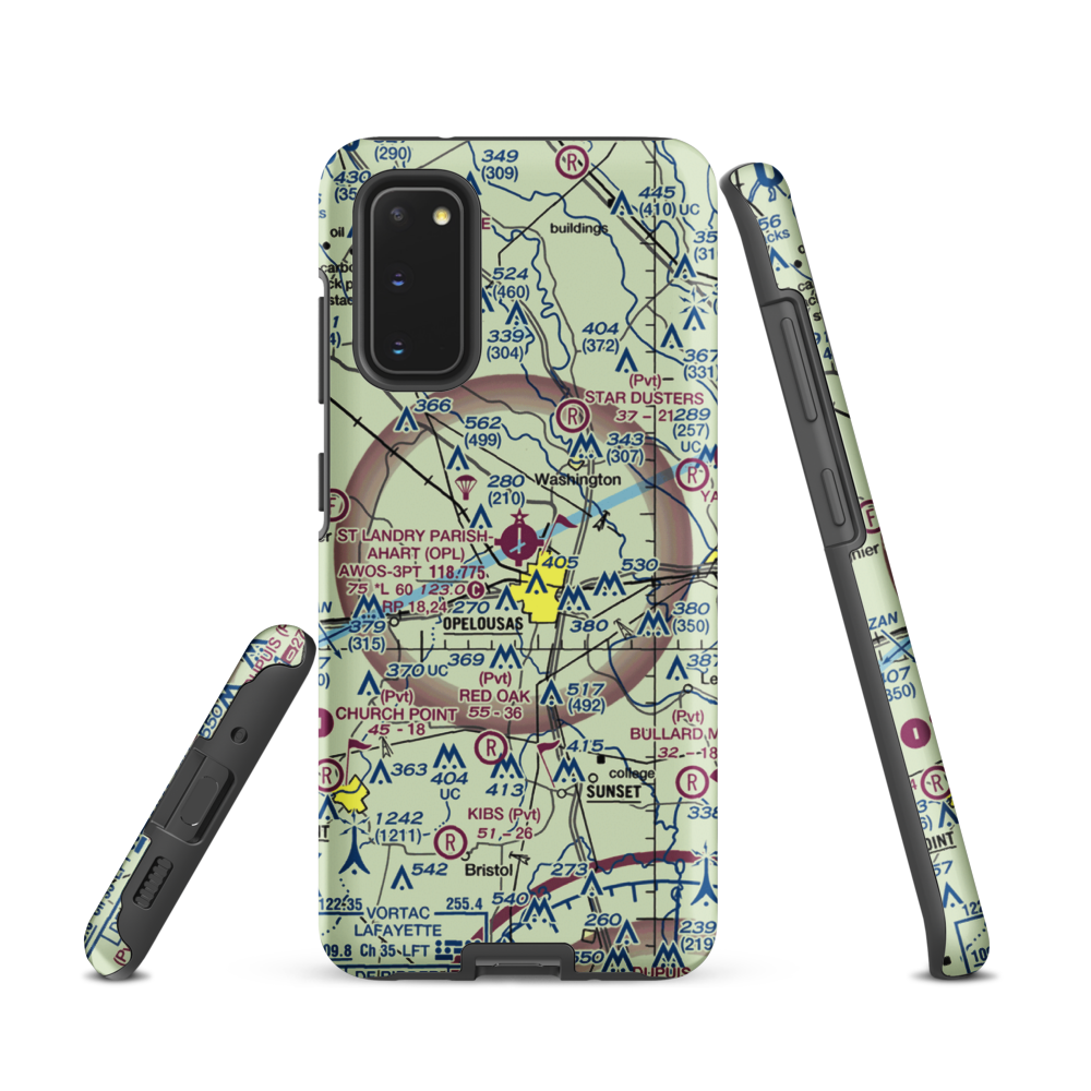 St Landry Parish Ahart Field (OPL) VFR Sectional Samsung Phone Case Samsung Galaxy S20 model shown