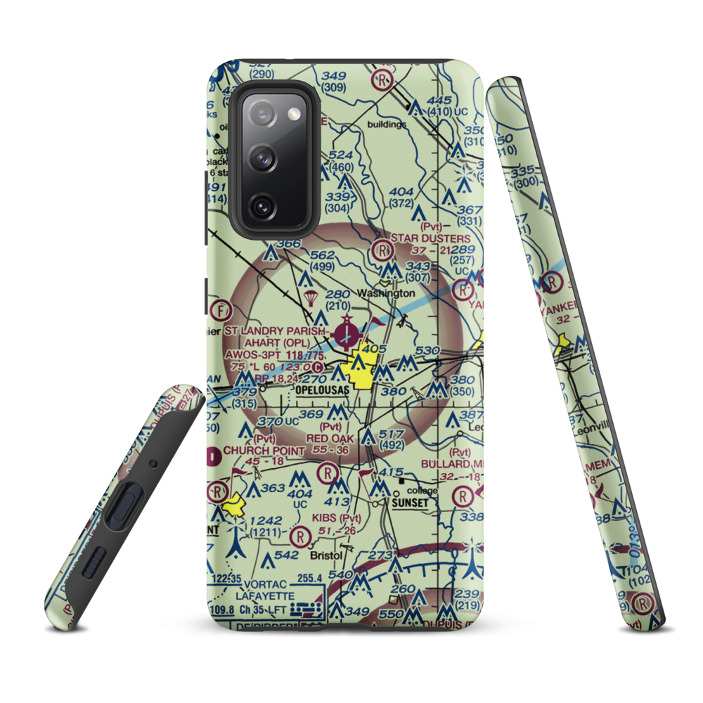 St Landry Parish Ahart Field (OPL) VFR Sectional Samsung Phone Case Samsung Galaxy S20 FE model shown