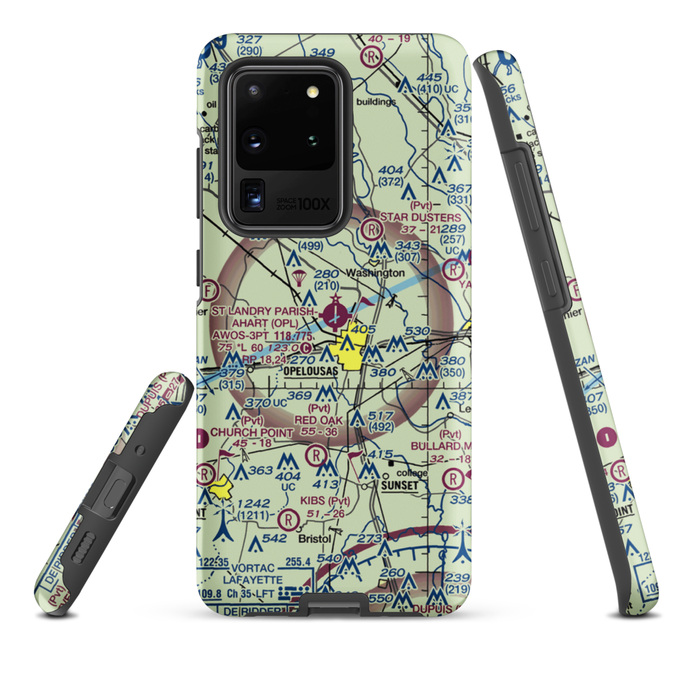 St Landry Parish Ahart Field (OPL) VFR Sectional Samsung Phone Case Samsung Galaxy S20 Ultra model shown