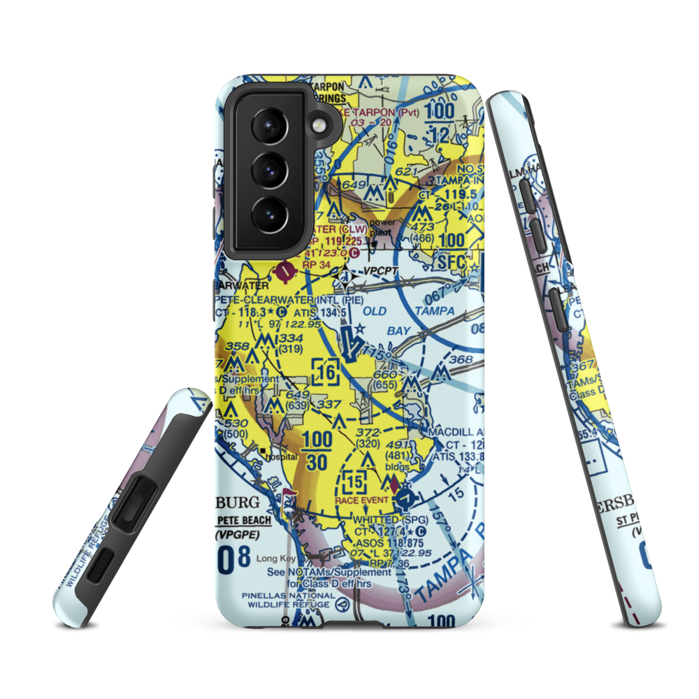 St Petersburg Clearwater International Airport (PIE) VFR Sectional Samsung Phone Case Samsung Galaxy S21 FE model shown