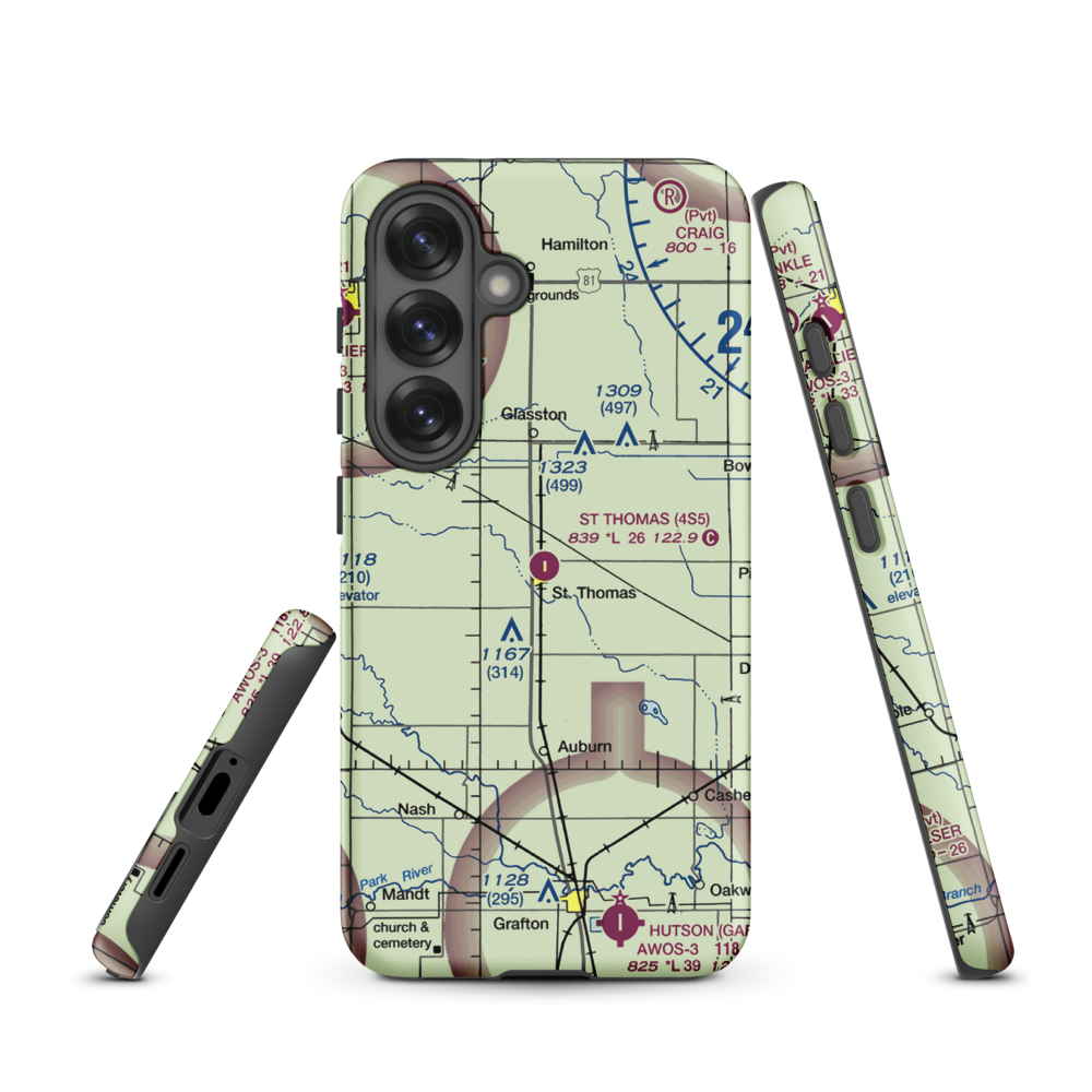 St Thomas Municipal Airport (4S5) VFR Sectional Samsung Phone Case Samsung Galaxy S25 model shown