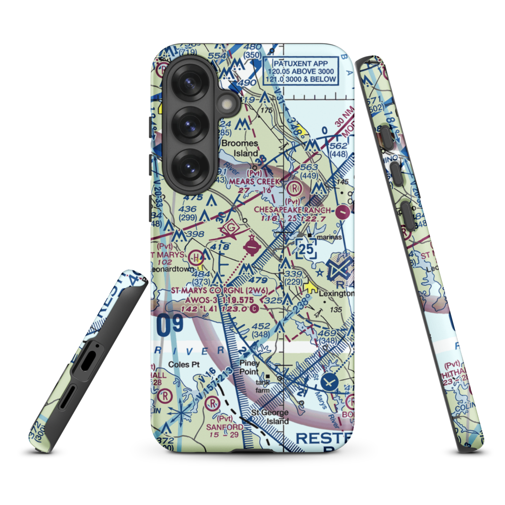 St. Mary's County Regional Airport (2W6) VFR Sectional Samsung Phone Case Samsung Galaxy S25 Plus model shown