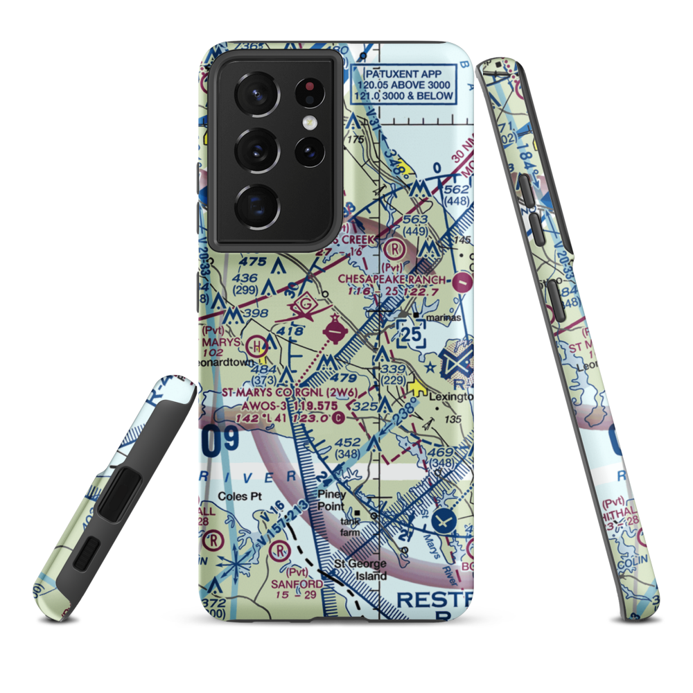 St. Mary's County Regional Airport (2W6) VFR Sectional Samsung Phone Case Samsung Galaxy S21 Ultra model shown