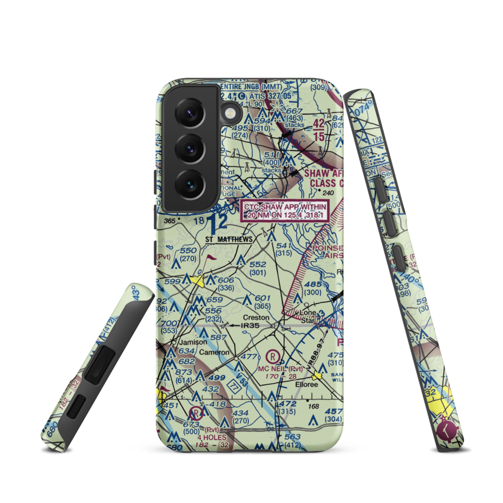 St. Mathews Airport (99SC) VFR Sectional Samsung Phone Case Samsung Galaxy S22 model shown