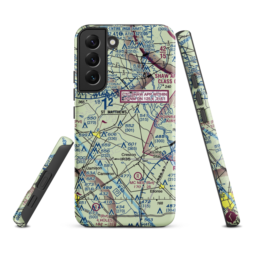 St. Mathews Airport (99SC) VFR Sectional Samsung Phone Case Samsung Galaxy S22 Plus model shown
